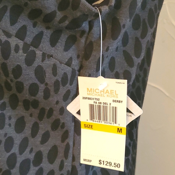 Michael Kors Black & Gray Leapard Print Lined Dress Med NWT - Picture 7 of 10
